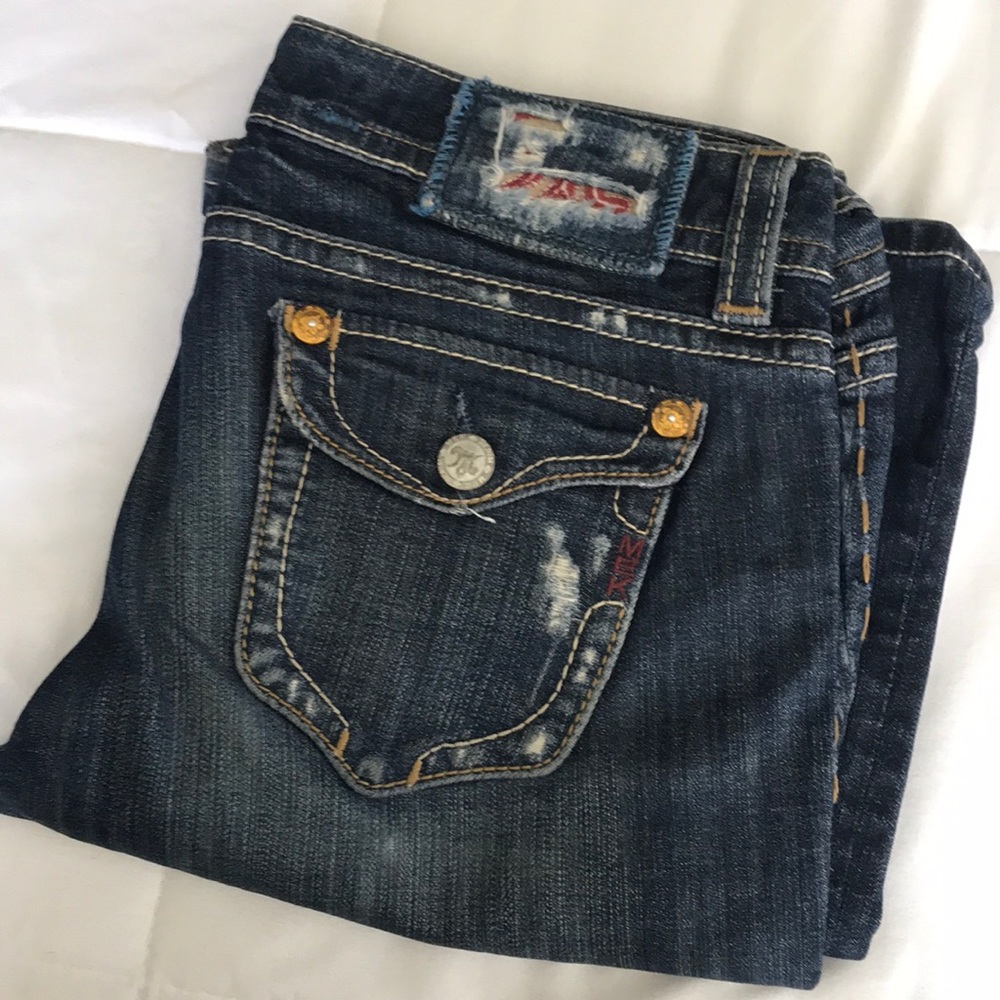 MEK denim bootcut jeans distressed NY 29